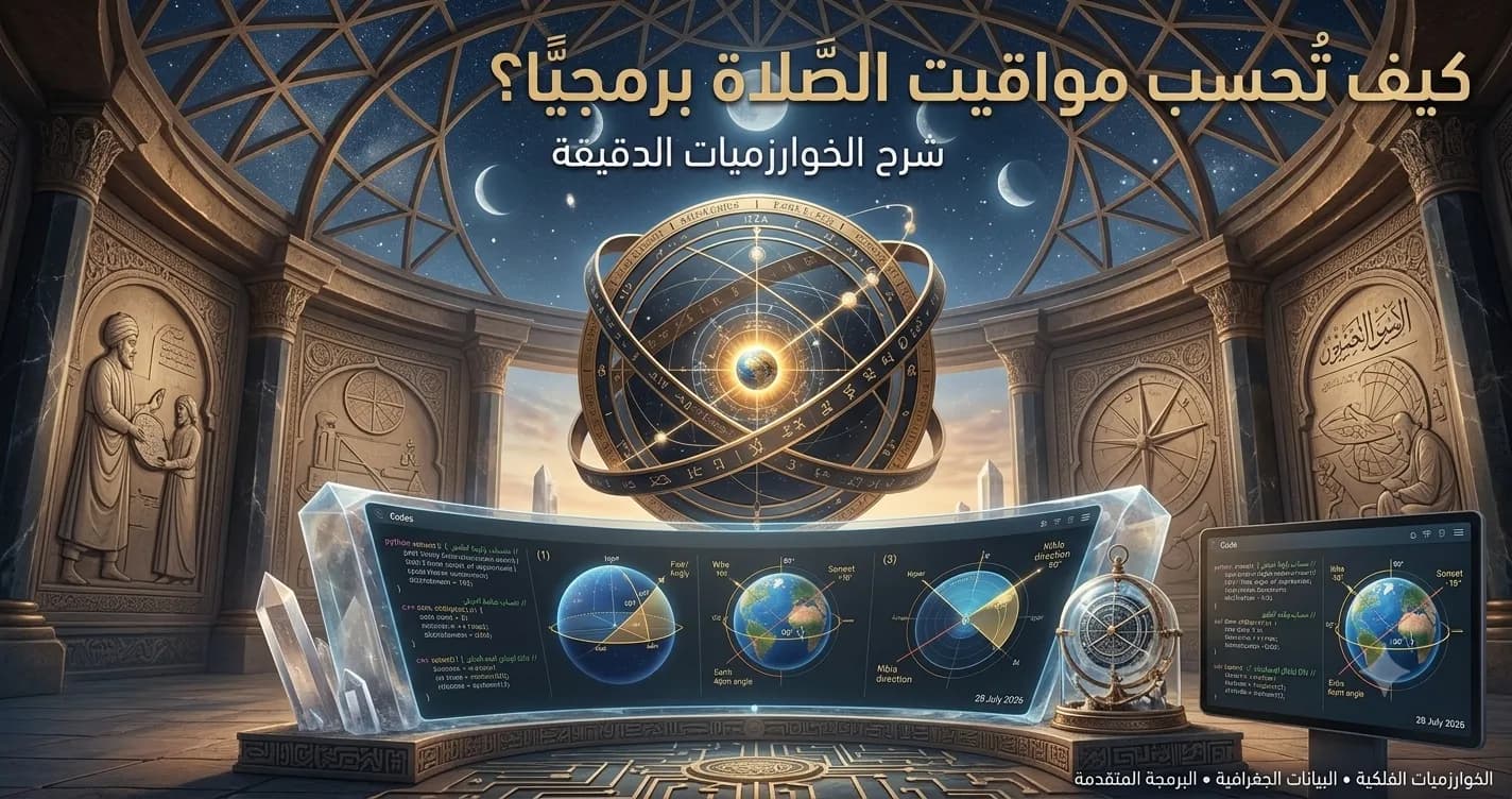 كيف تُحسب مواقيت الصلاة برمجياً ؟ شرح الخوارزميات
