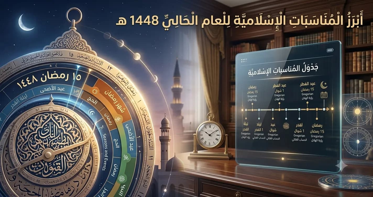 جدول ومواعيد أبرز المناسبات الإسلامية والتقويم الهجري للعام الحالي